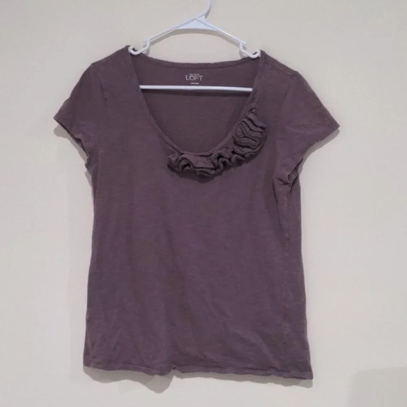 LOFT Ann Taylor purple T-shirt size L - Picture 1 of 8